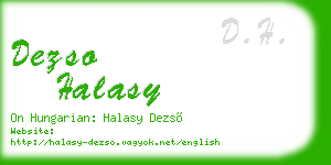 dezso halasy business card