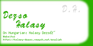 dezso halasy business card